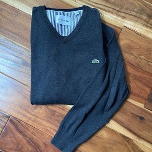 Lacoste Men's V-Neck Luxurious Cotton Sweater